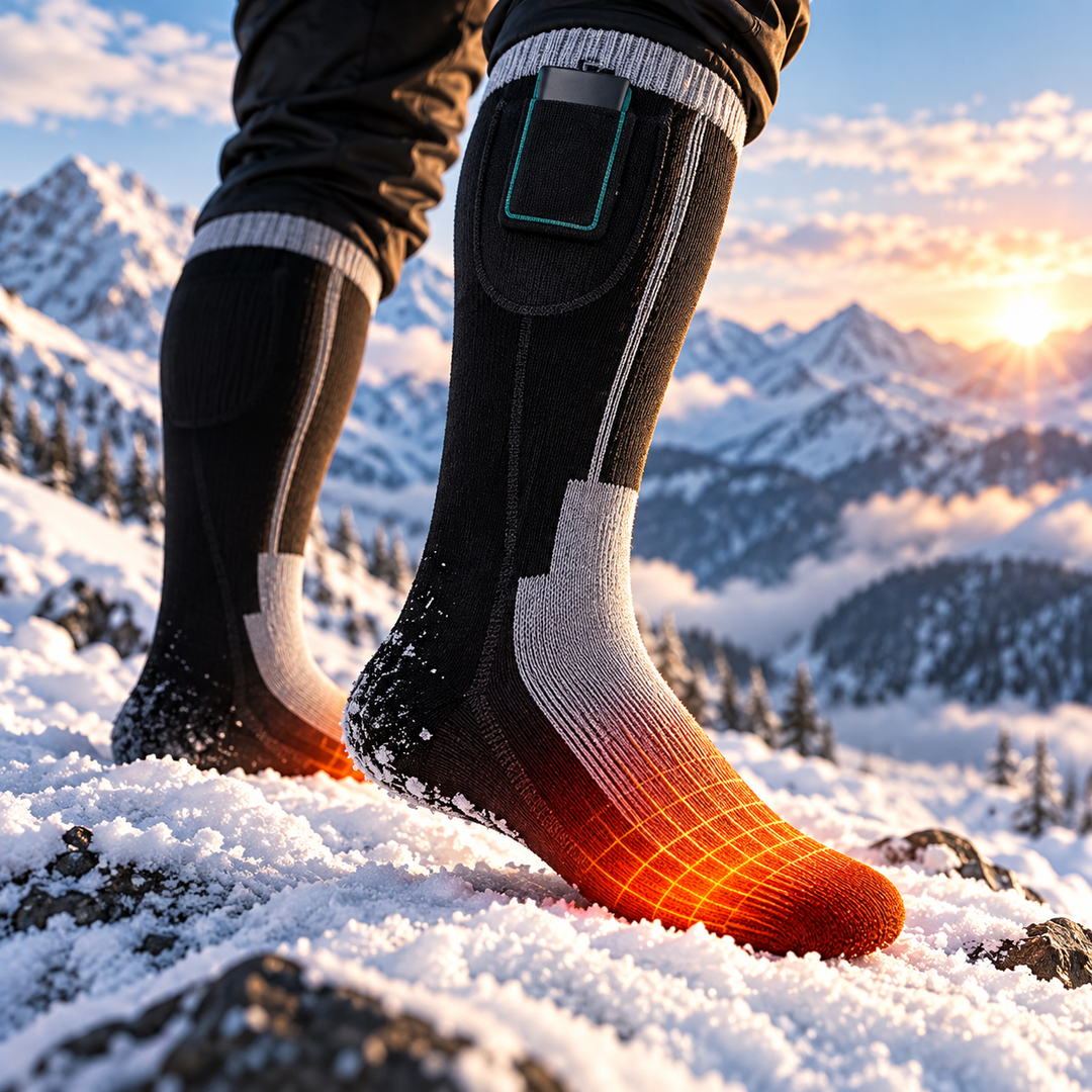 Rechargeable Heated Ski Socks Electric Thermal Skiing Snowboard