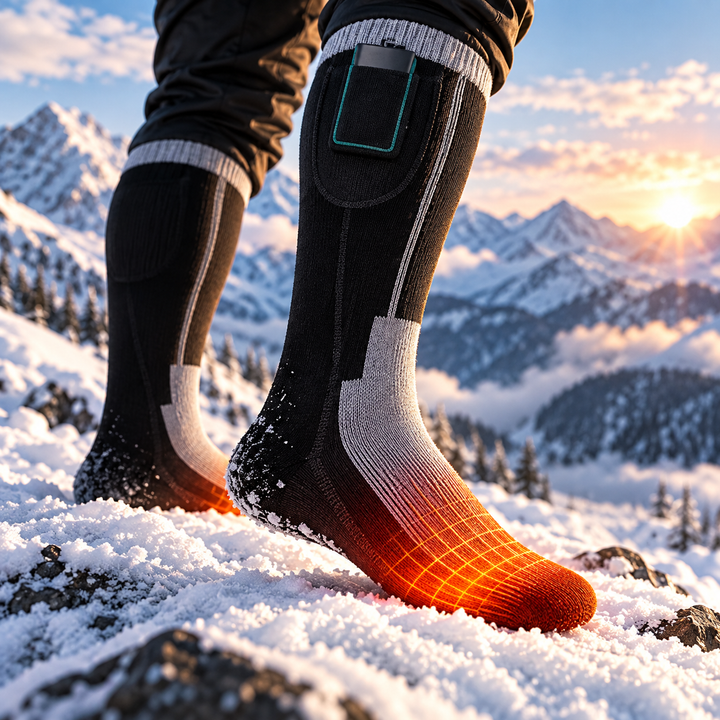 Rechargeable Heated Ski Socks Electric Thermal Skiing Snowboard