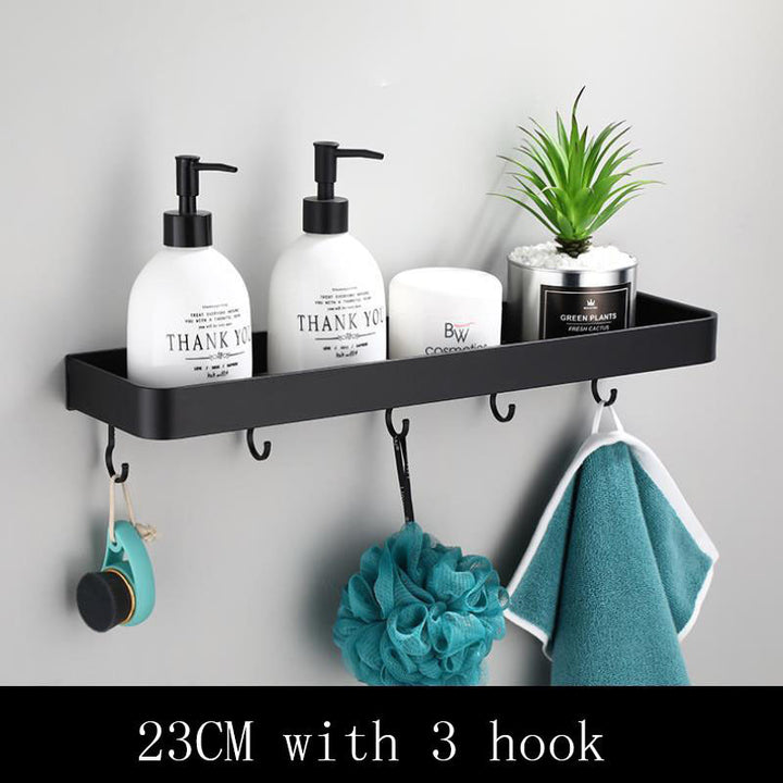Bathroom Wall Shelf Rectangular Aluminum Frame Mount