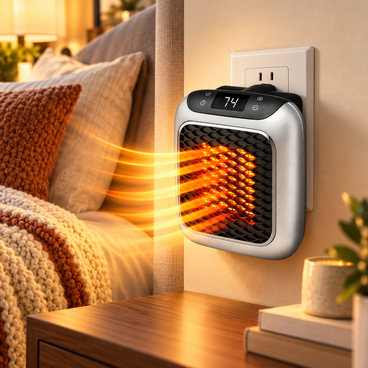 Mini Electric Heater 800W Portable Ceramic Space Heater Remote Timer