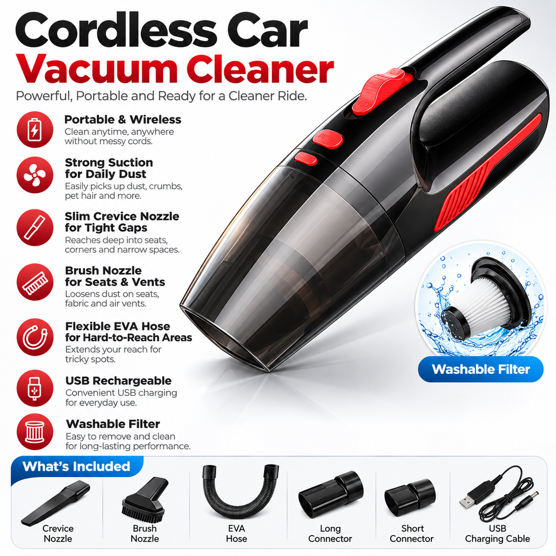 Cordless Handheld Vacuum Cleaner Rechargeable Car Vacuum