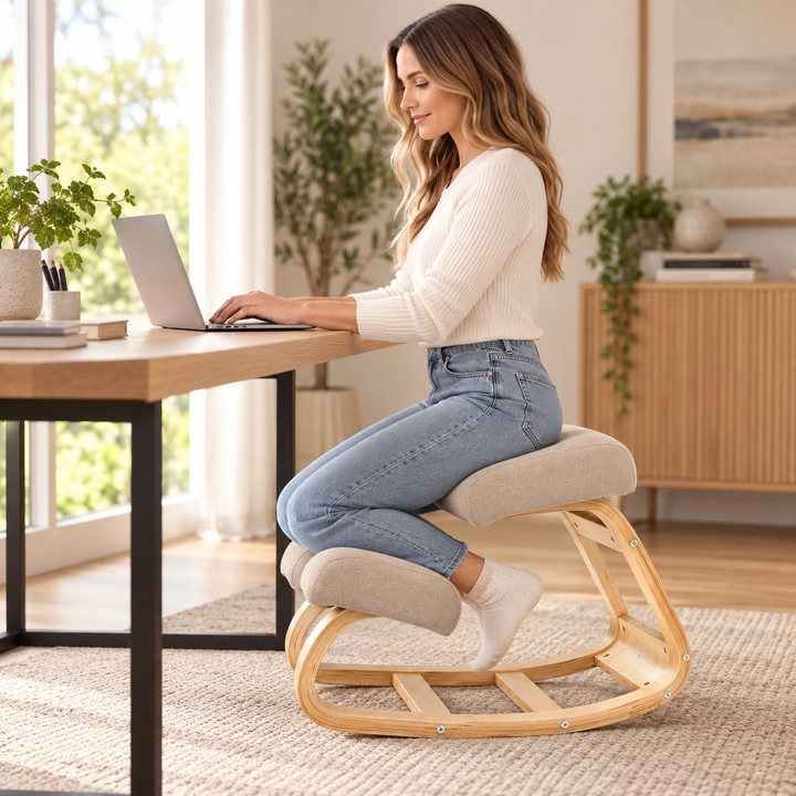 Ergonomic Kneeling Chair Cushioned Posture Support Stool