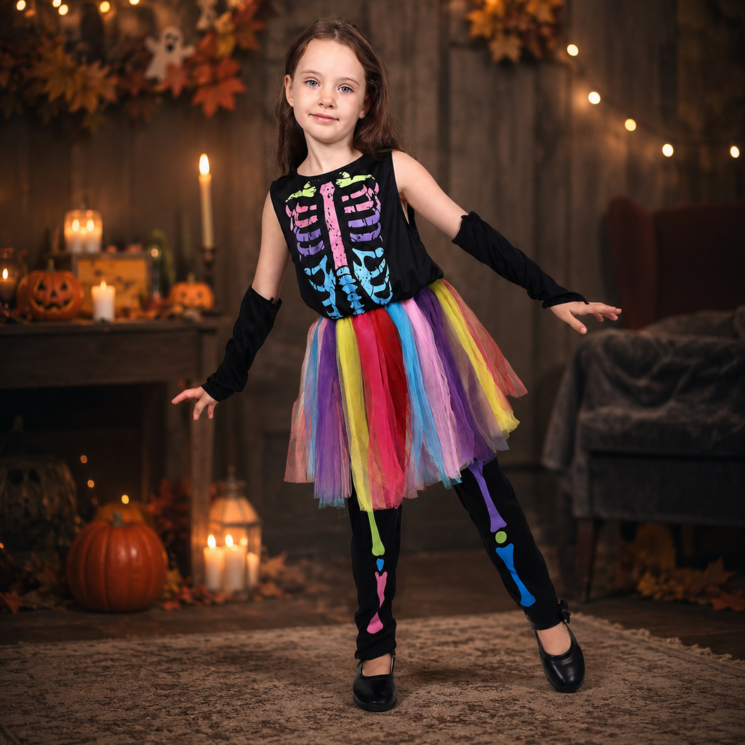 Girls Vampire Costume with Cape and Vest Halloween