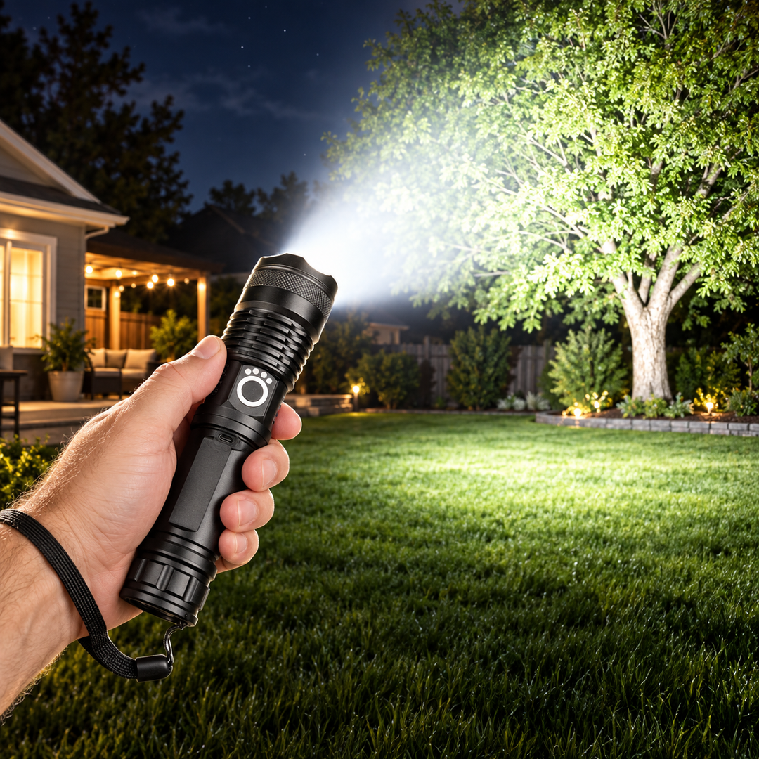 90000 Lumen LED Torch Rechargeable Zoomable Waterproof Flashlight