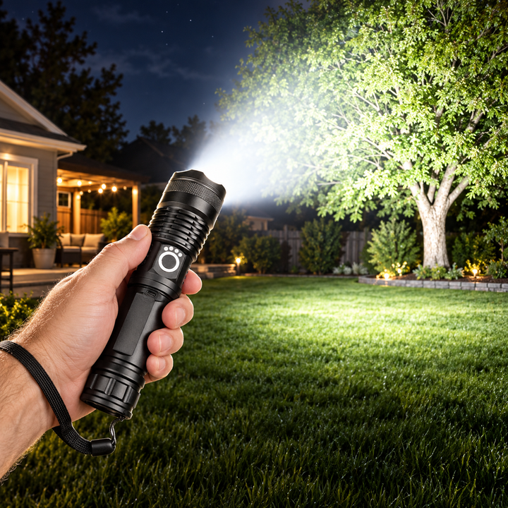 90000 Lumen LED Torch Rechargeable Zoomable Waterproof Flashlight