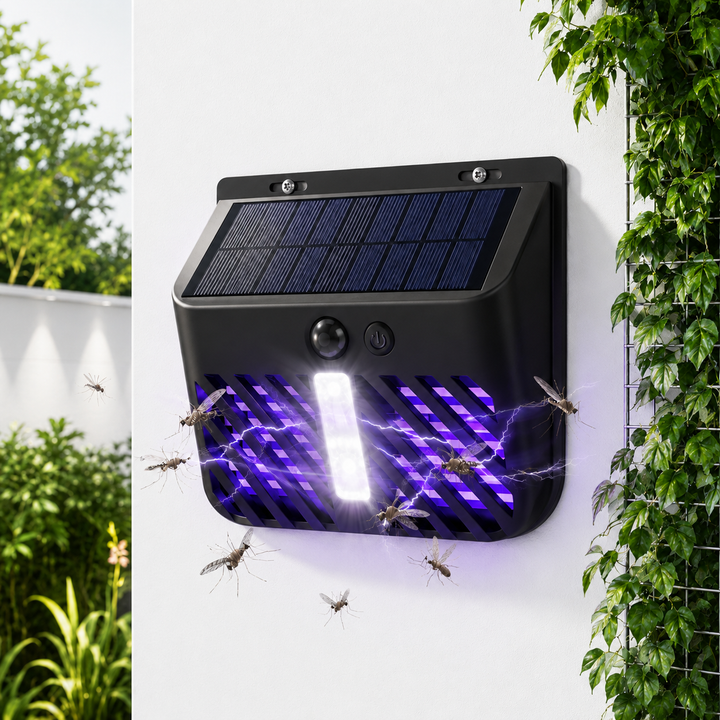 Solar Bug Zapper LED Light Outdoor Mosquito Killer Fly Trap
