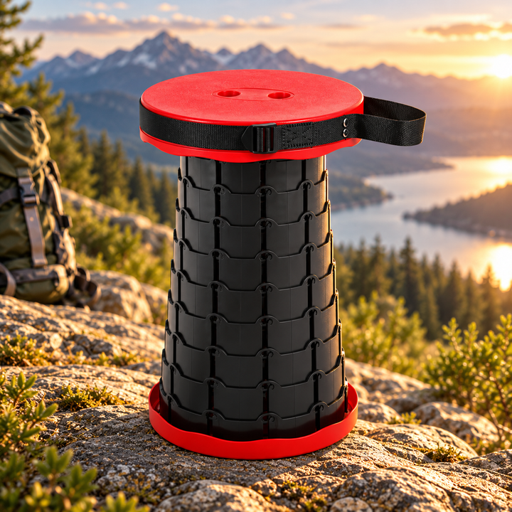 Ultra Compact Foldable Stool Lightweight Adjustable Camping Seat