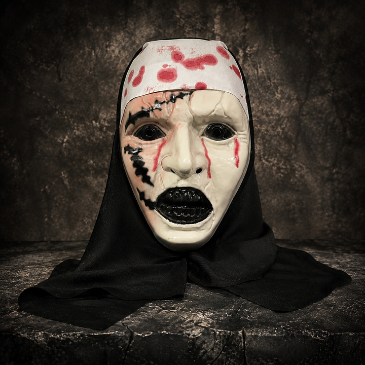 Bloody Nun Horror Latex Mask Halloween Scary Adult