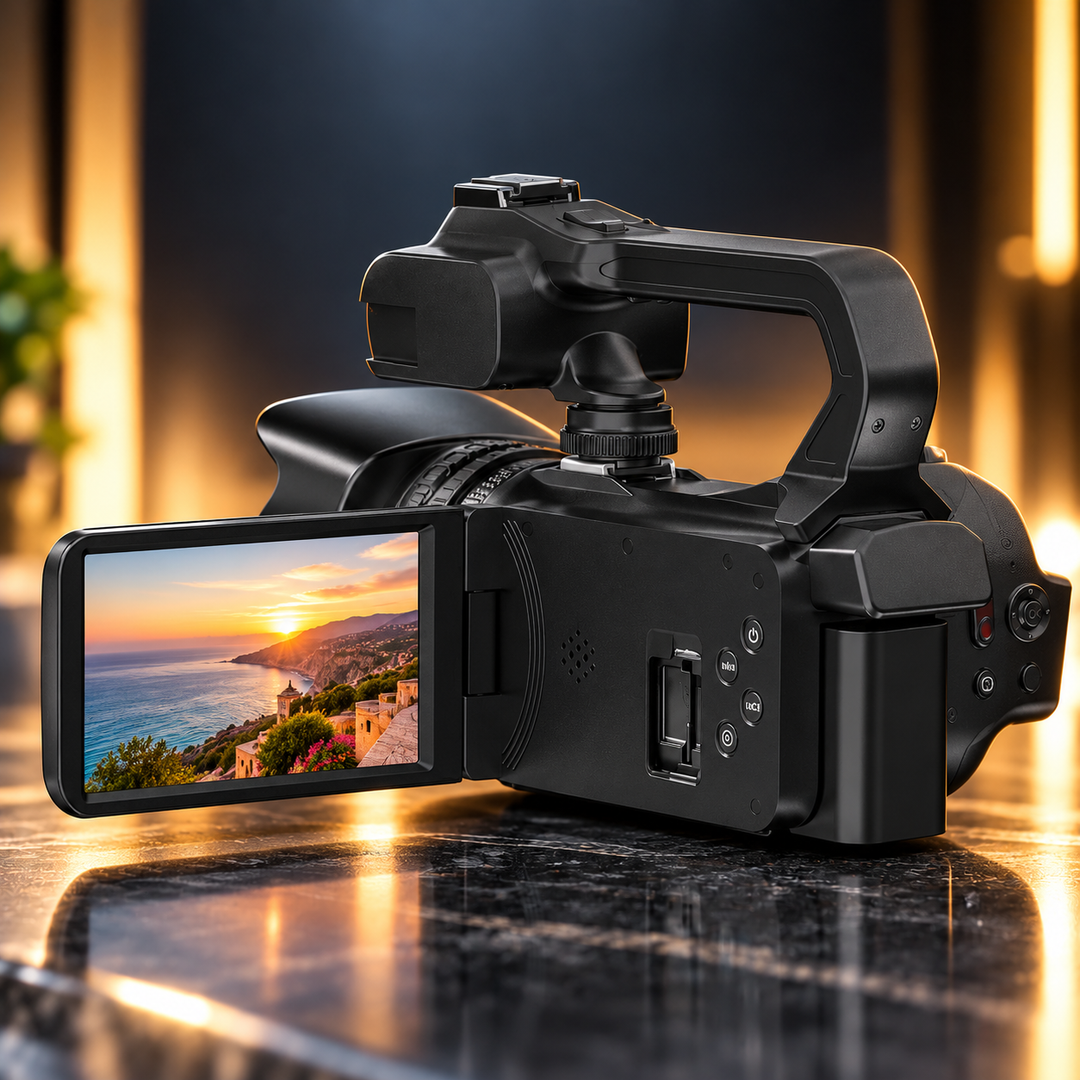 UHD 4K Camcorder 18X Zoom Rotating Touchscreen for Vlogging