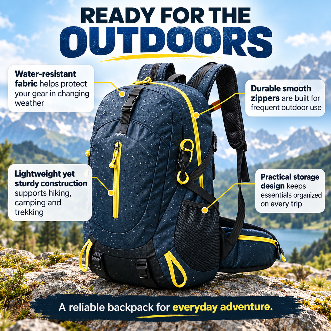 40L Waterproof Hiking Backpack with Multiple Compartments for Outdoors