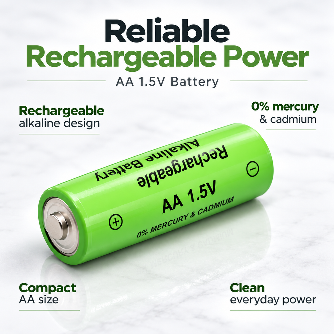 Rechargeable AA Batteries 2 Pack Eco Long Lasting Cells