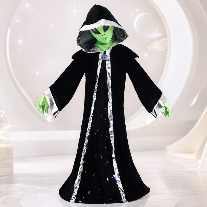 Kids Alien Boss Costume Hooded Robe with Mask Halloween