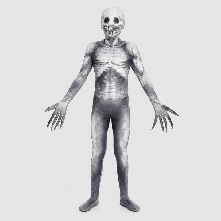 Mens Slenderman Faceless Bodysuit Costume Halloween Horror