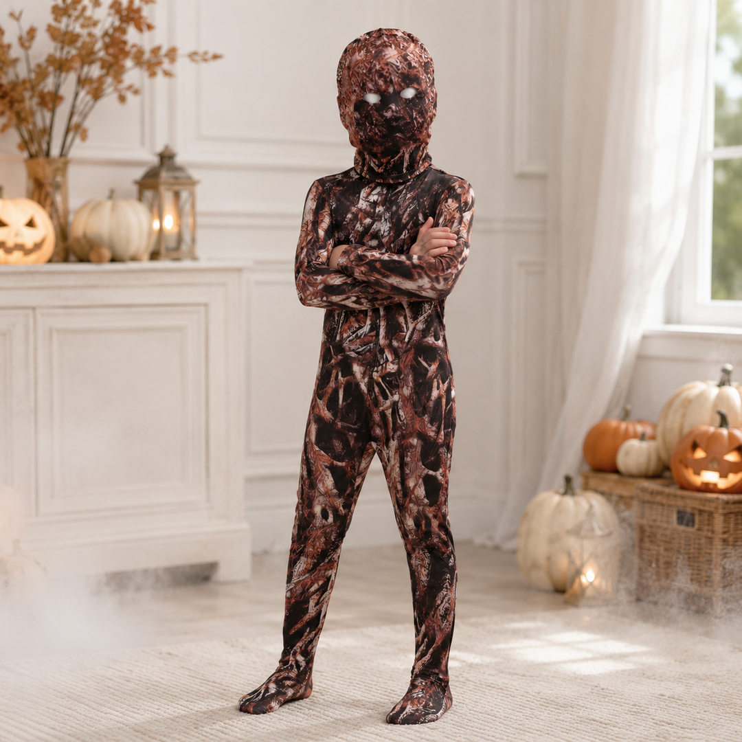 Kids Tree Monster Bark Print Bodysuit Costume Halloween