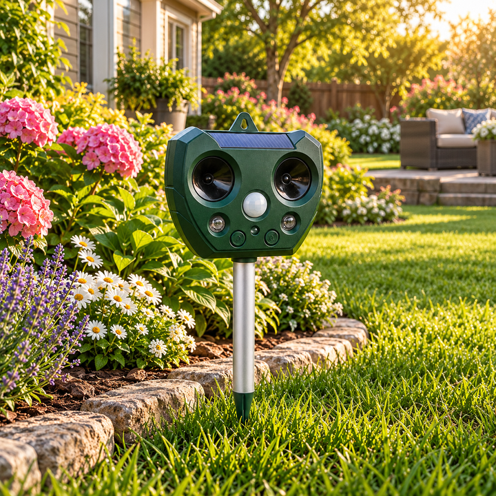 Ultrasonic Bird and Pest Repeller Solar Garden Deterrent