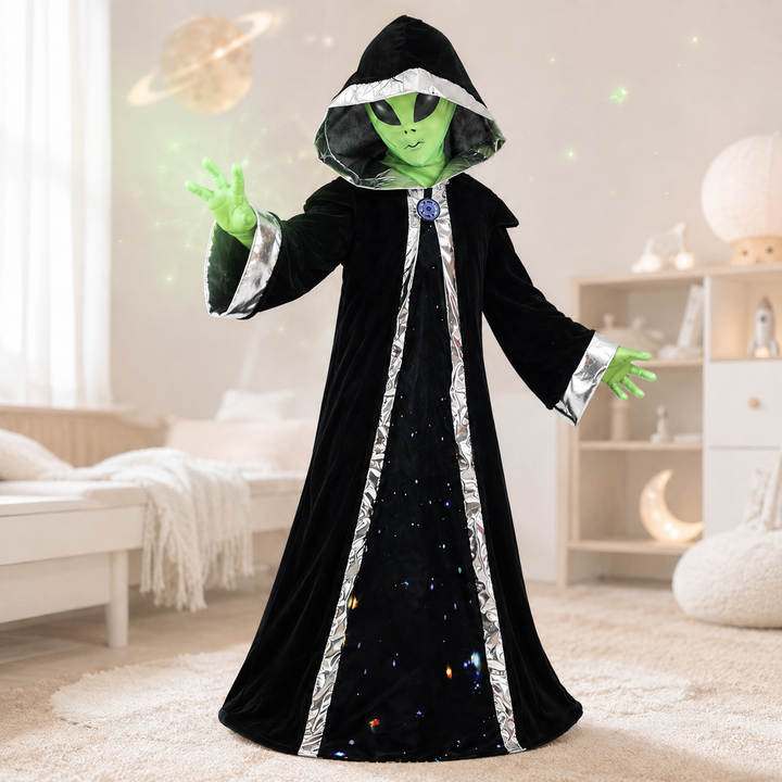 Kids Alien Boss Costume Hooded Robe with Mask Halloween