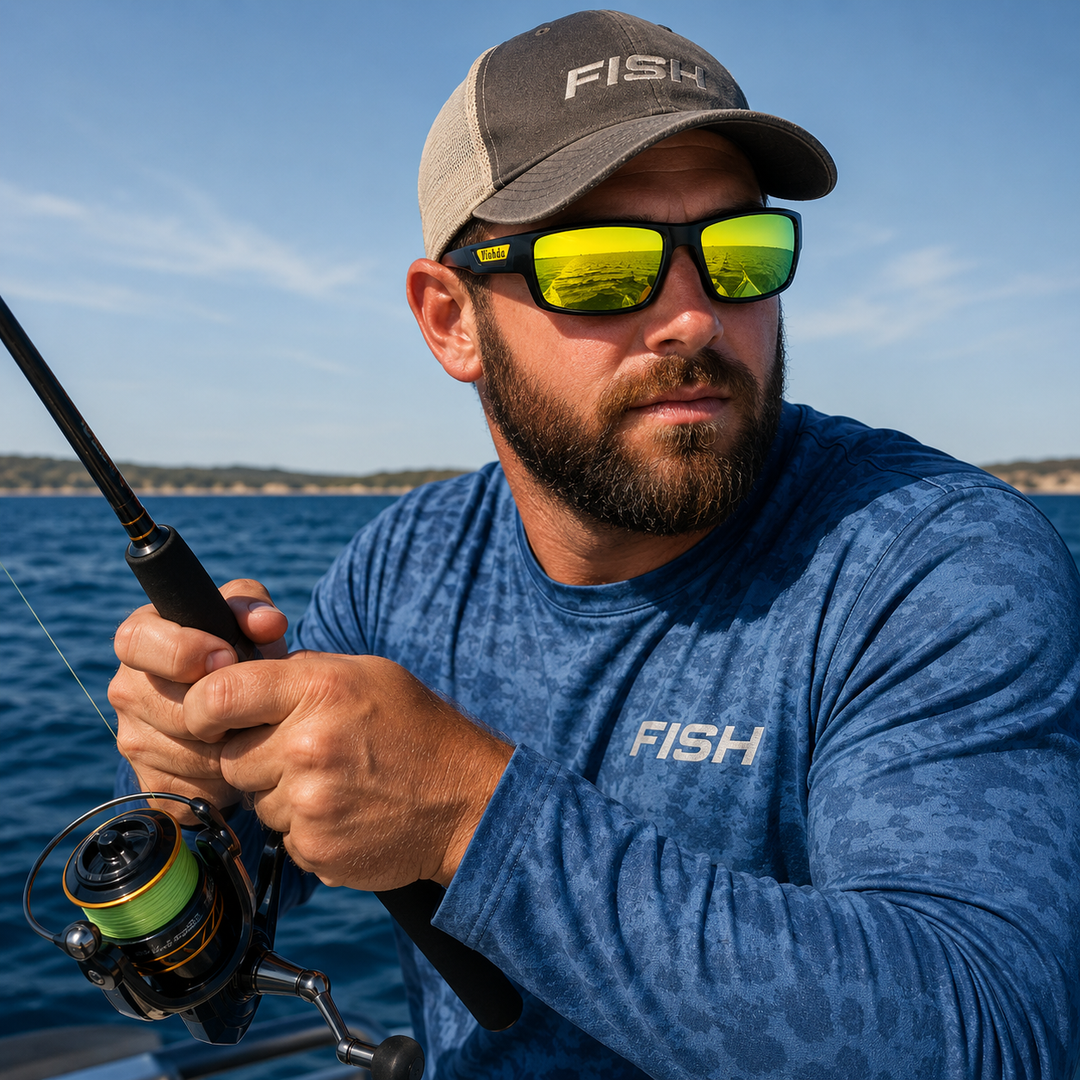 Polarized Fishing Sunglasses for Men UV400 Protection Anti-Glare Wraparound