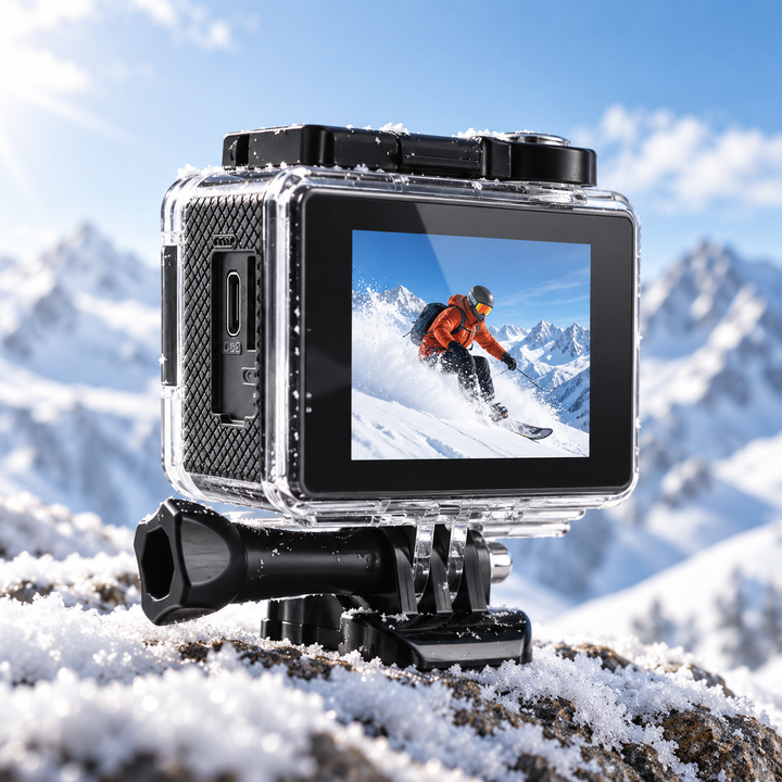 4K Ultra HD Action Camera Waterproof WiFi for Vlogging Sports