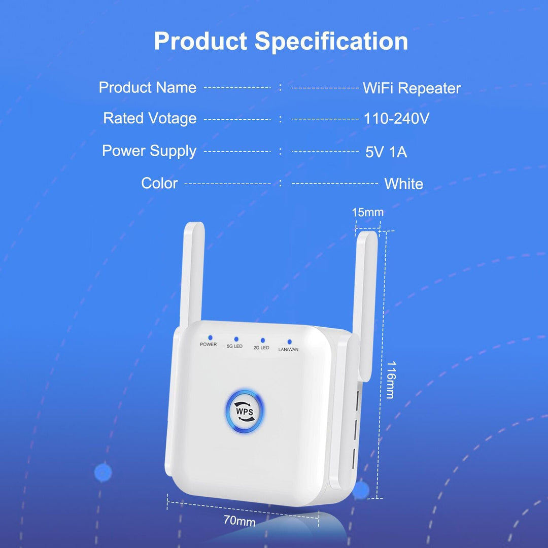 5G WiFi Extender Wireless Signal Booster Router Range Repeater