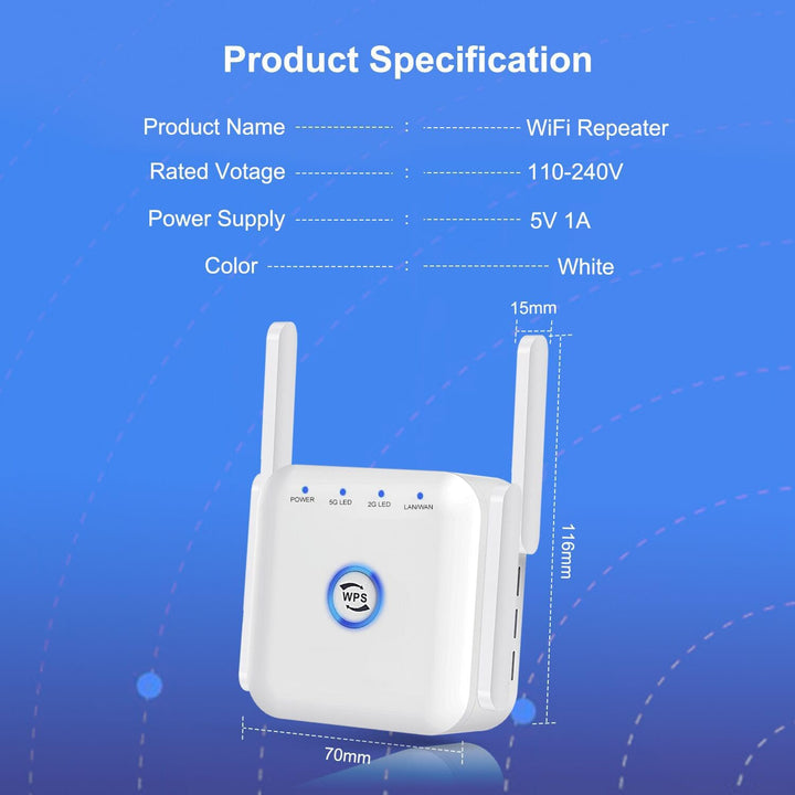 5G WiFi Extender Wireless Signal Booster Router Range Repeater
