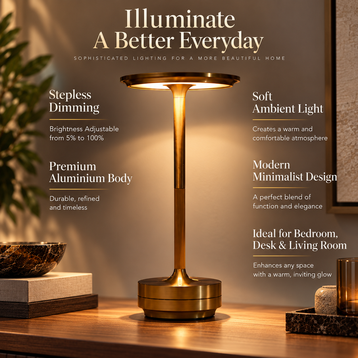 Cordless Rechargeable Table Lamp Touch Control Dimmable Light