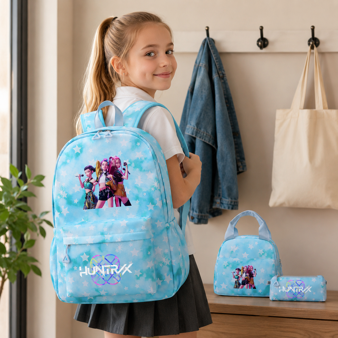 KPop Demon Hunters 3-Piece School Backpack Set with Lunch Bag and Pencil Case