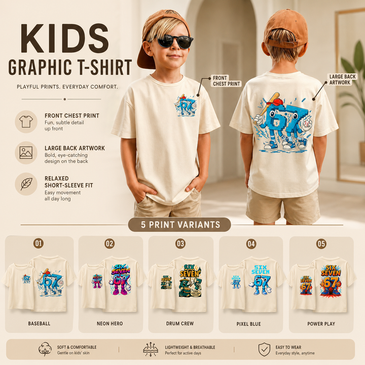 Six Seven 67 Kids Graphic T-Shirt
