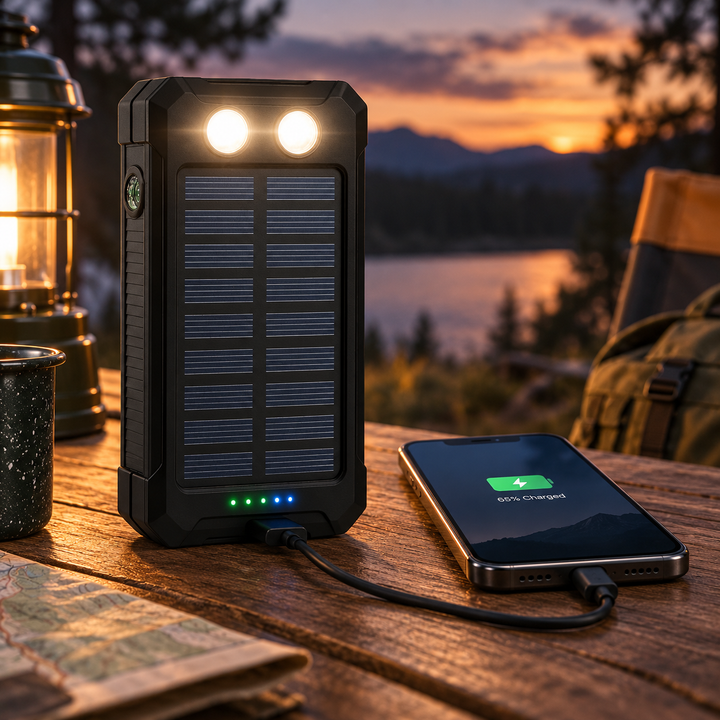 Solar Power Bank Waterproof High Capacity Portable Charger