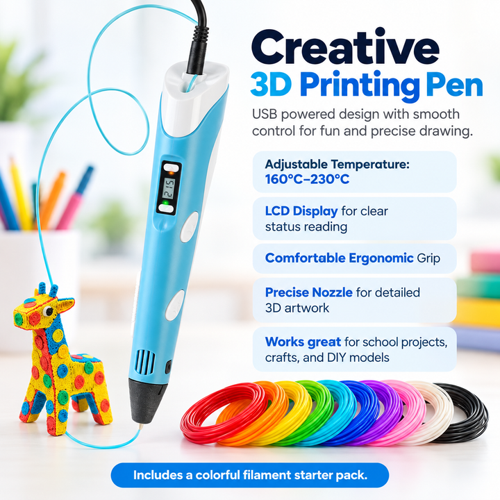 3D Printing Pen for Kids with 50m Filament Drawing Craft Set