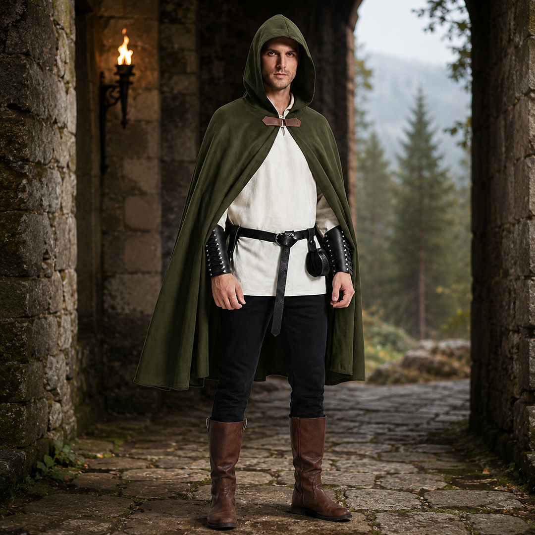 Medieval Hooded Cape Renaissance Halloween Costume