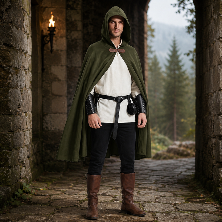 Medieval Hooded Cape Renaissance Halloween Costume