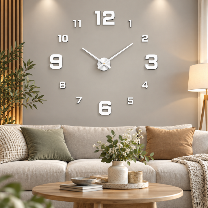 Modern Statement Wall Clock Large Decorative Clock for Living Room