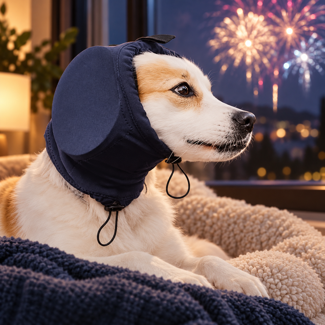 Noise Suppressing Dog Ear Protectors for Fireworks Anxiety
