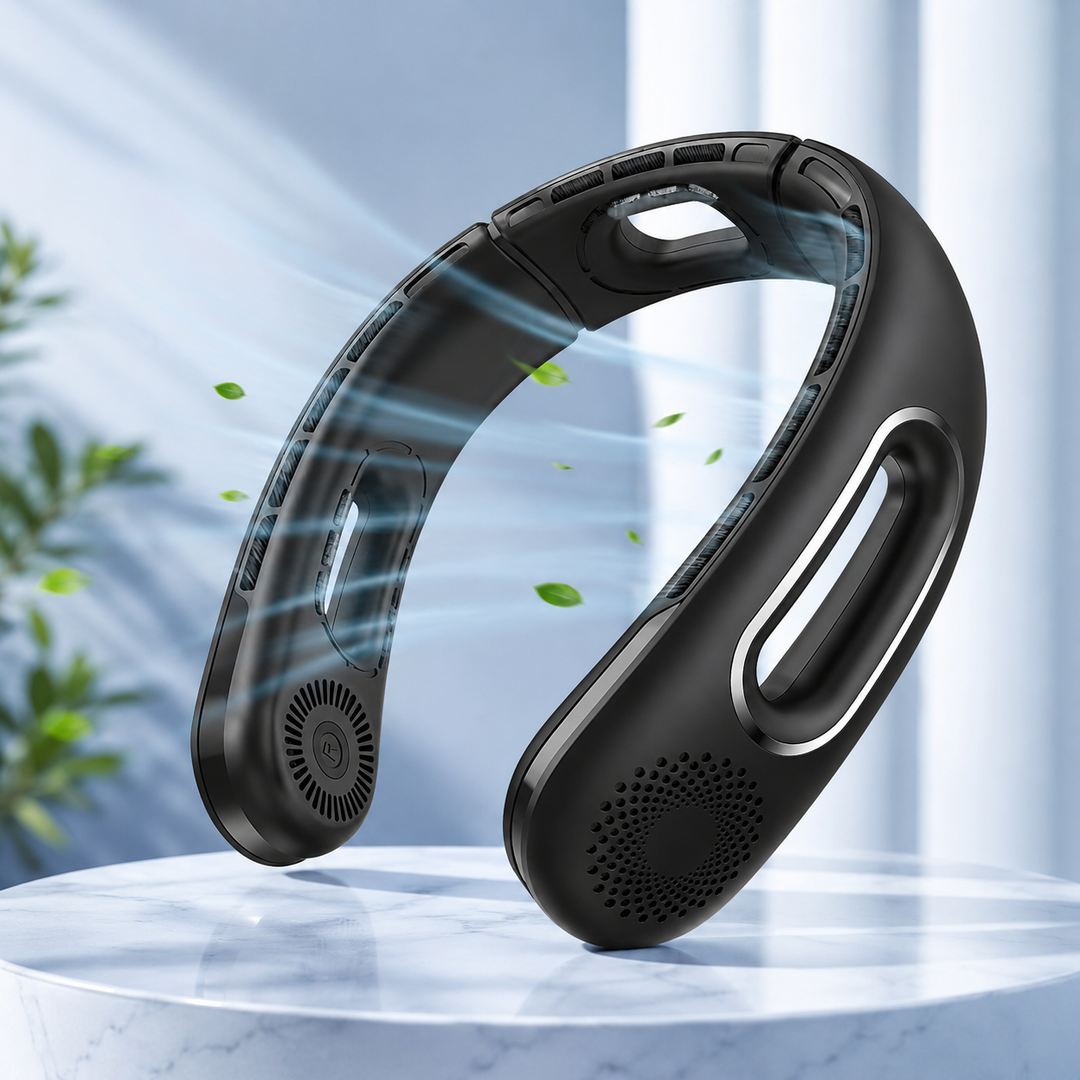 Bladeless Neck Fan Portable Rechargeable 4 Speed 360 Degree Cooling Fan