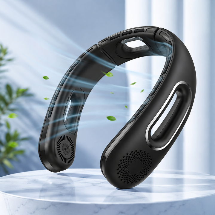 Bladeless Neck Fan Portable Rechargeable 4 Speed 360 Degree Cooling Fan