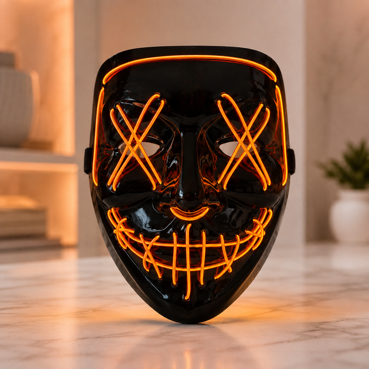LED Purge Mask Light Up Halloween Scary Glow Adult