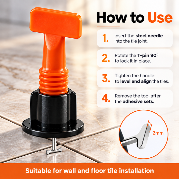 Reusable Tile Levelling System 50Pcs Alignment Spacers Flooring