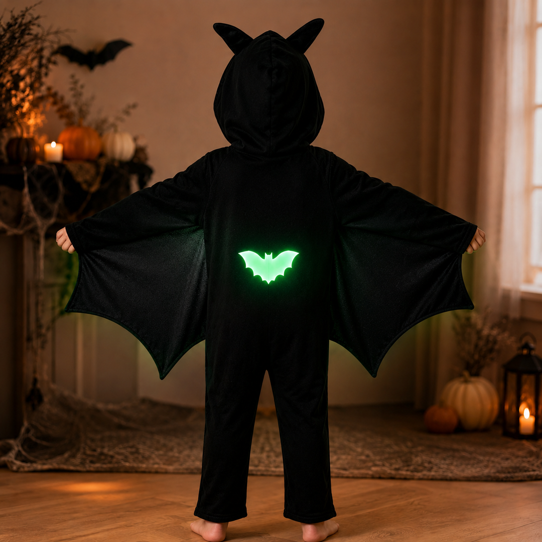 Kids Bat Costume Glow in the Dark Cape Cloak Halloween