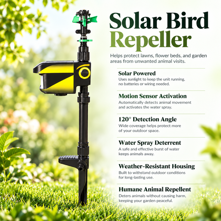 Motion Activated Sprinkler Solar Animal Deterrent for Garden