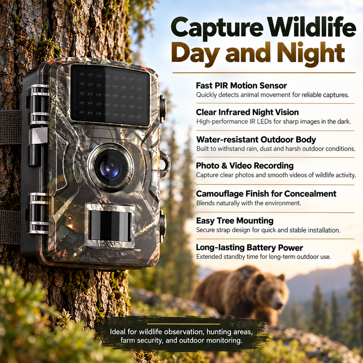 Night Vision Wildlife Camera Outdoor Motion Activated Trail Cam 2 Pack