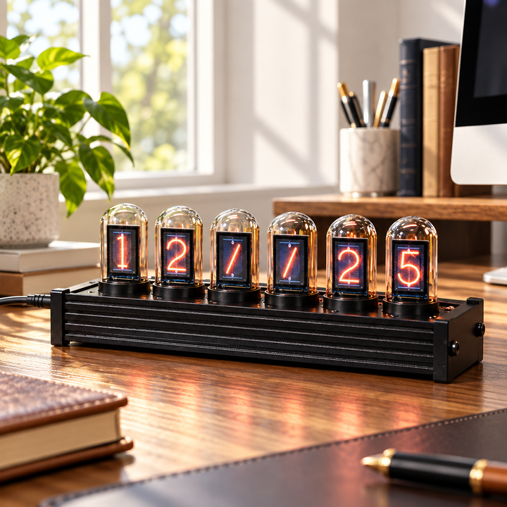 Nixie Tube Style Clock Retro Digital Desk Clock USB Powered