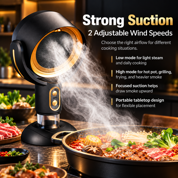 Portable Range Hood Rechargeable Kitchen Exhaust Extractor Fan