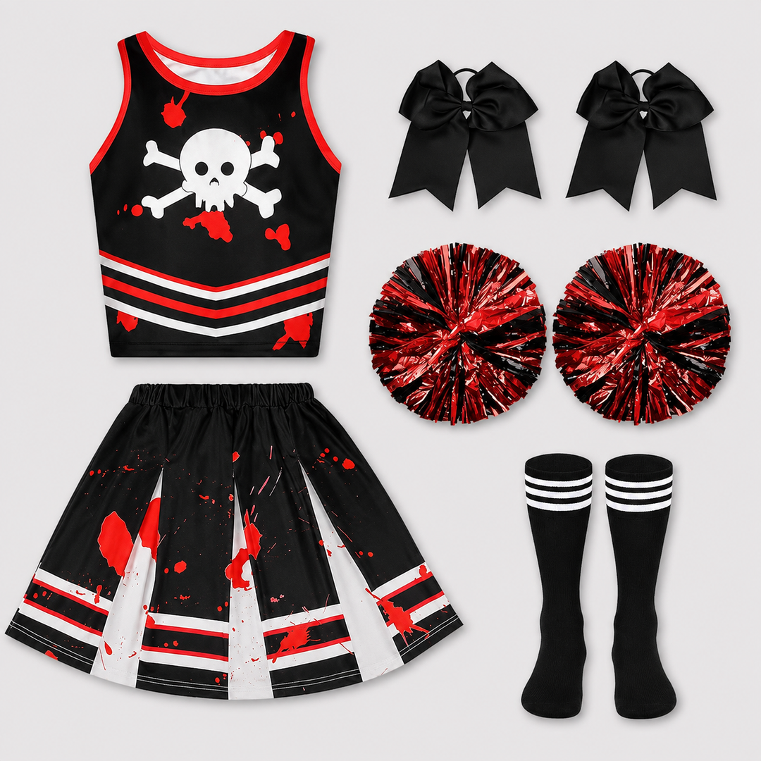 Girls Zombie Cheerleader Costume Halloween Performance