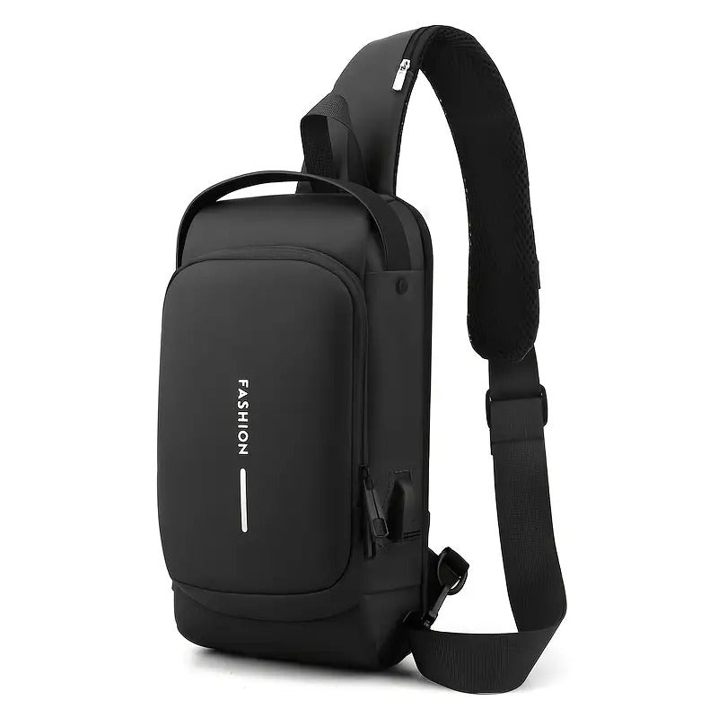 Anti-Theft Motorcycle Backpack with Lock Convertible Crossbody Bag Adjustable Strap