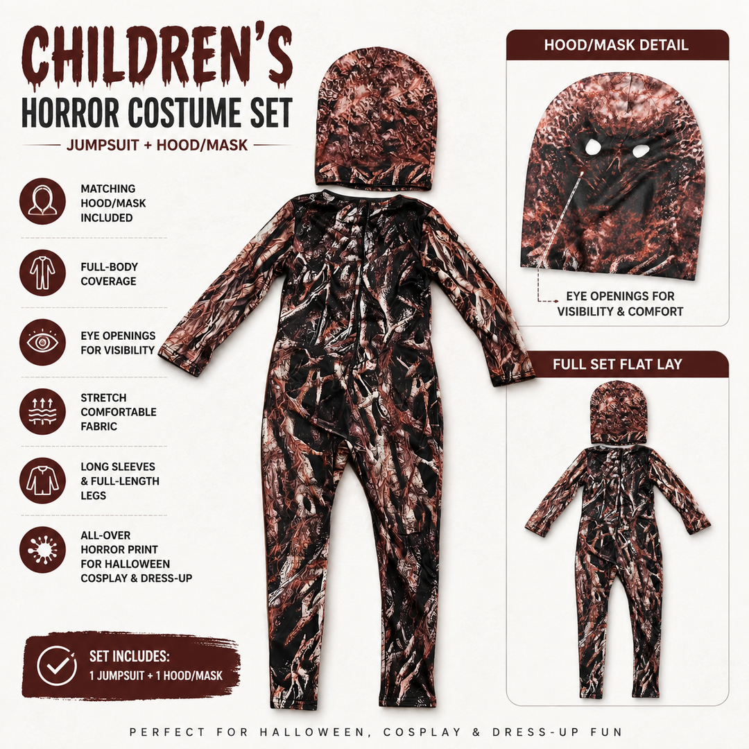 Kids Tree Monster Bark Print Bodysuit Costume Halloween