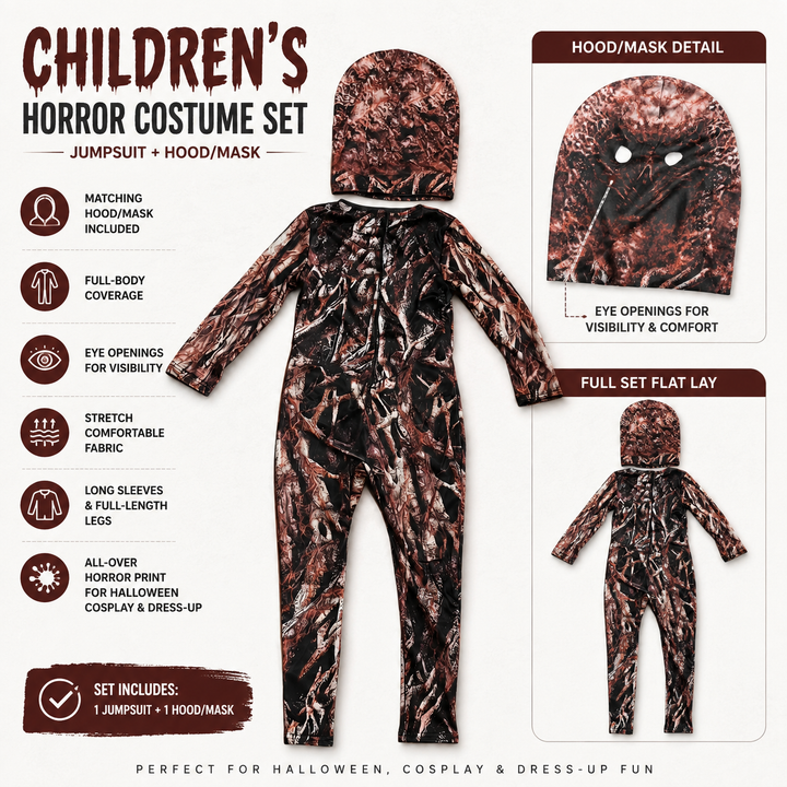 Kids Tree Monster Bark Print Bodysuit Costume Halloween