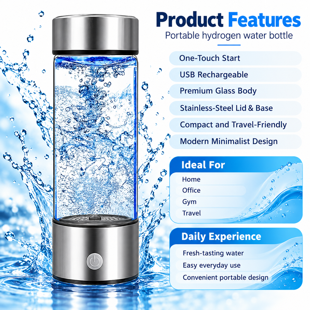 Hydrogen Water Bottle Rechargeable Hydrogen Rich Water Generator