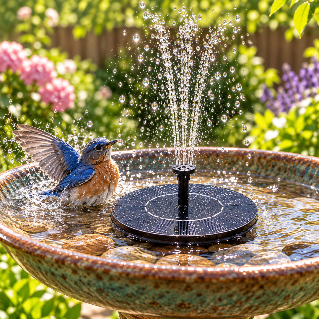 Solar Powered Water Fountain Pump for Garden Pond Birdbath Outdoor
