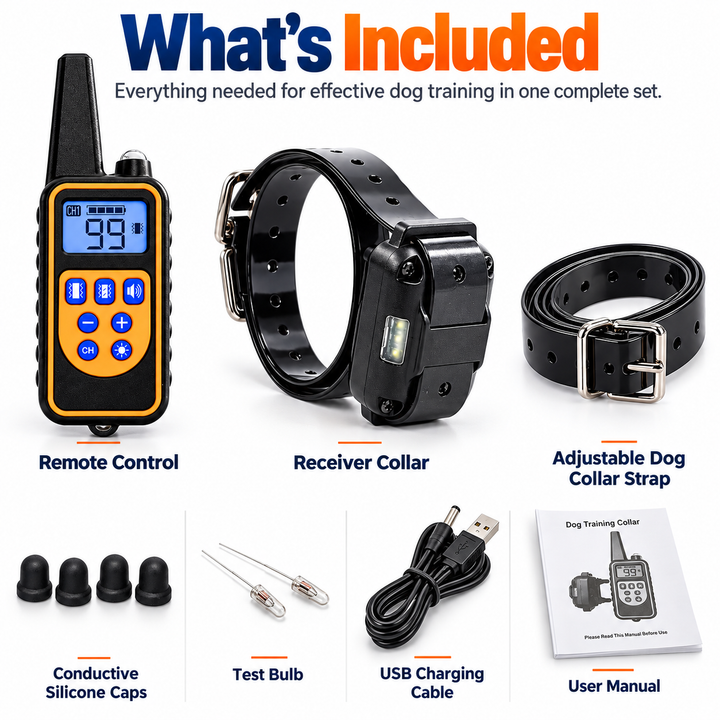 800M Rechargeable Electric Dog Training Collar Waterproof with Remote
