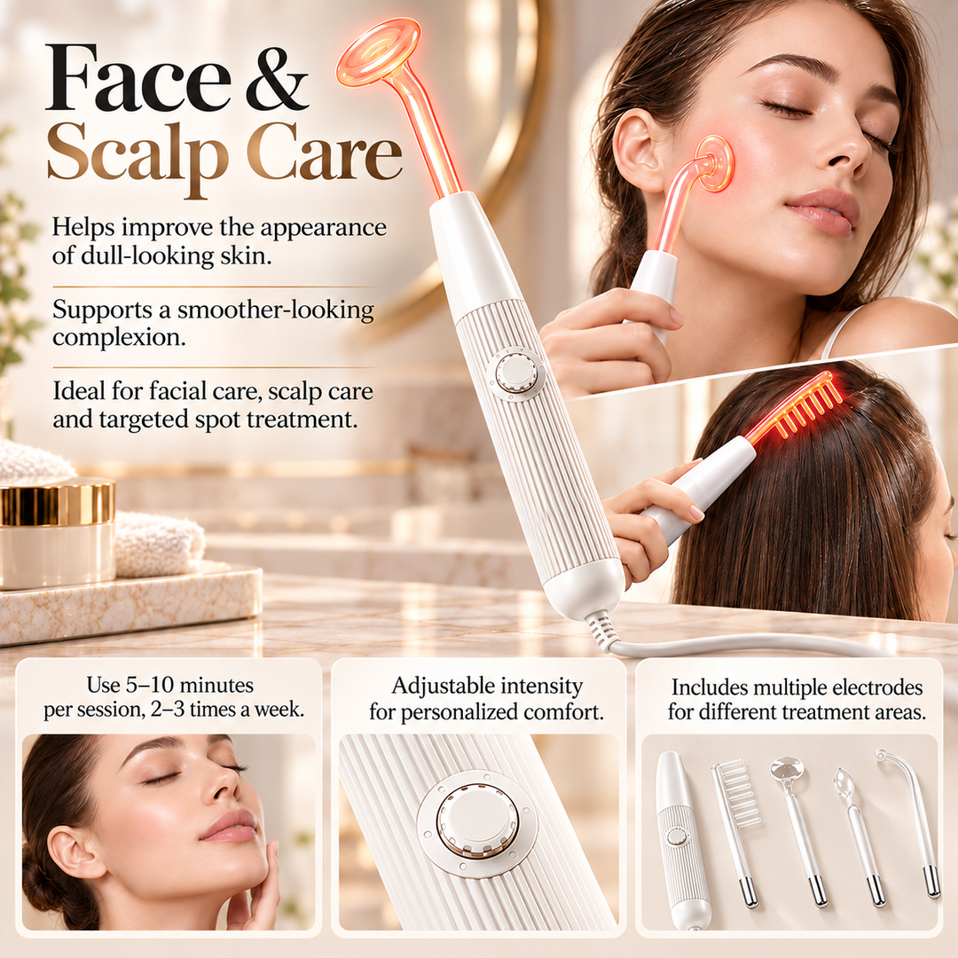 High Frequency Facial Wand Skin Therapy Device for Acne Care